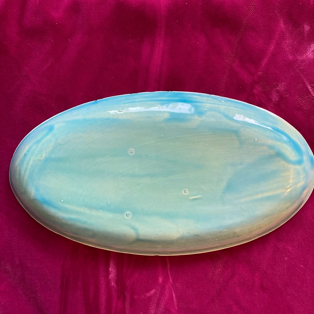 Handmade Ceramic Tray “Daffodils on Lavender “ original design 10.5”x5.5” - Picture 3 of 11